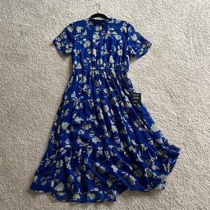 Lulu’s Royal Blue Floral Midi Dress